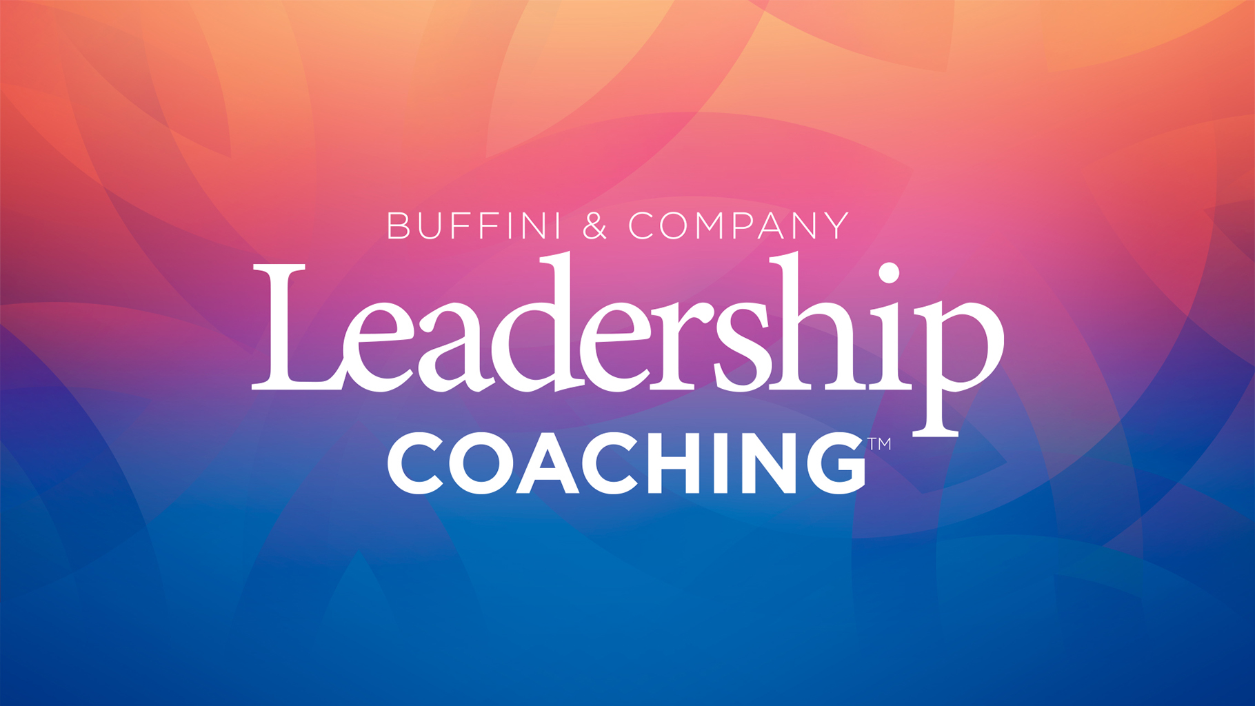Text Leadership Coaching Written on Blue and Orange Gradient Background